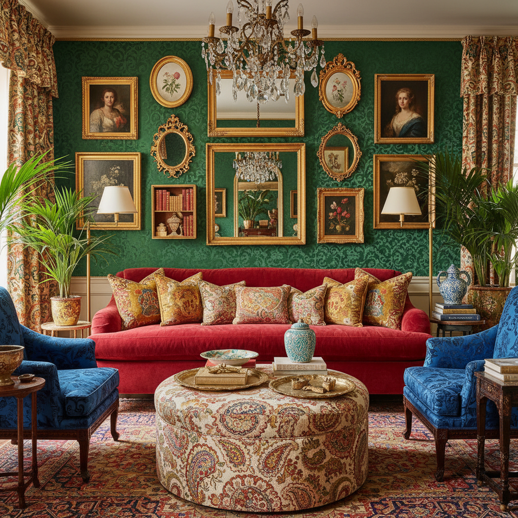 Interior maximalista elegante