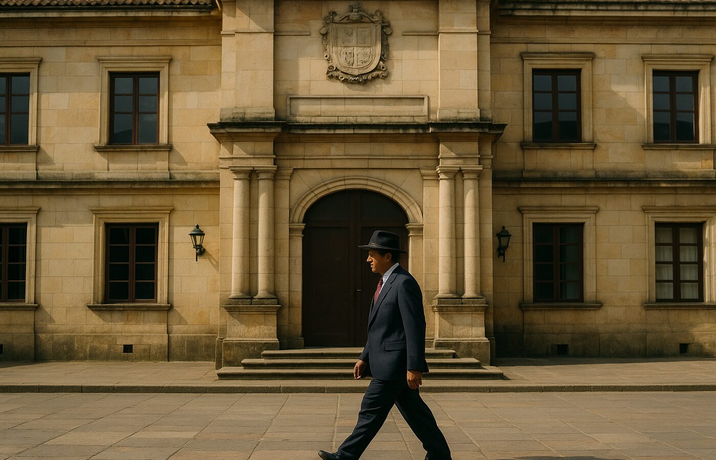 Ilustración editorial sobre administración local y decisiones públicas