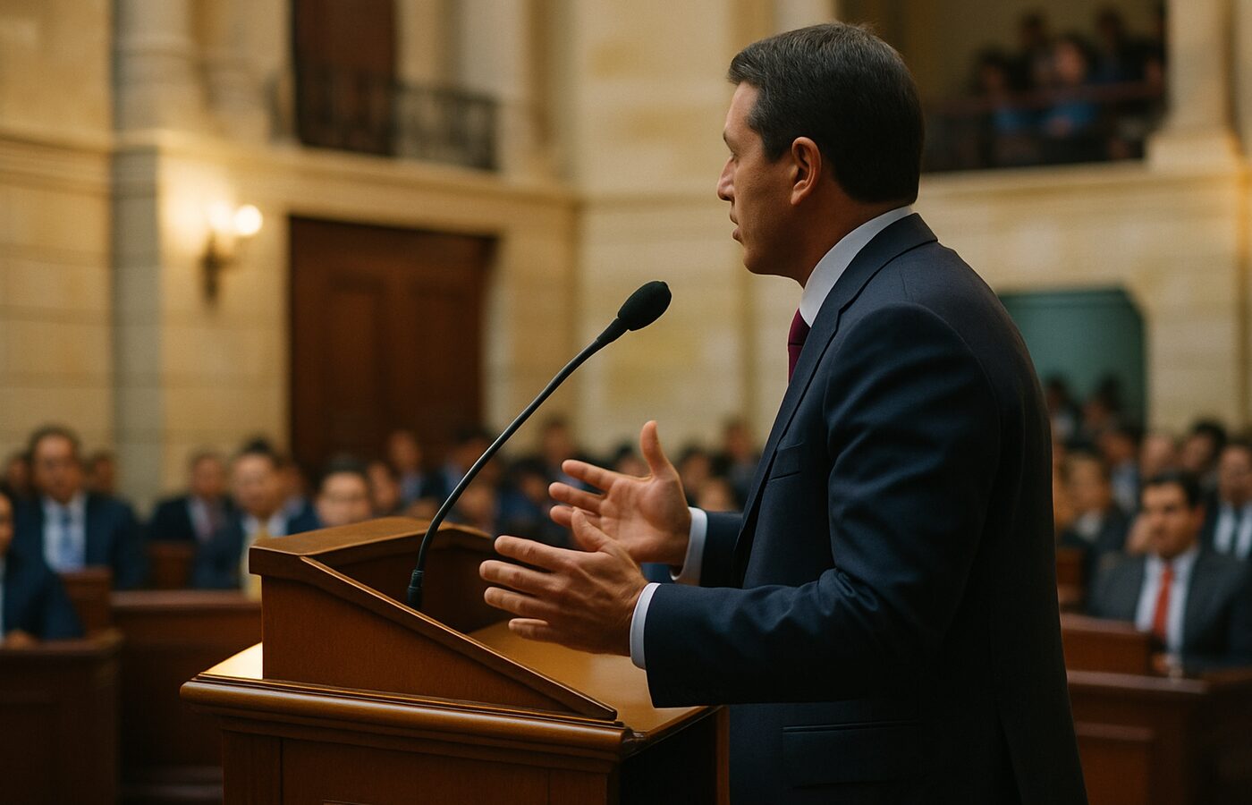 Ilustración editorial sobre movilización social y debate público