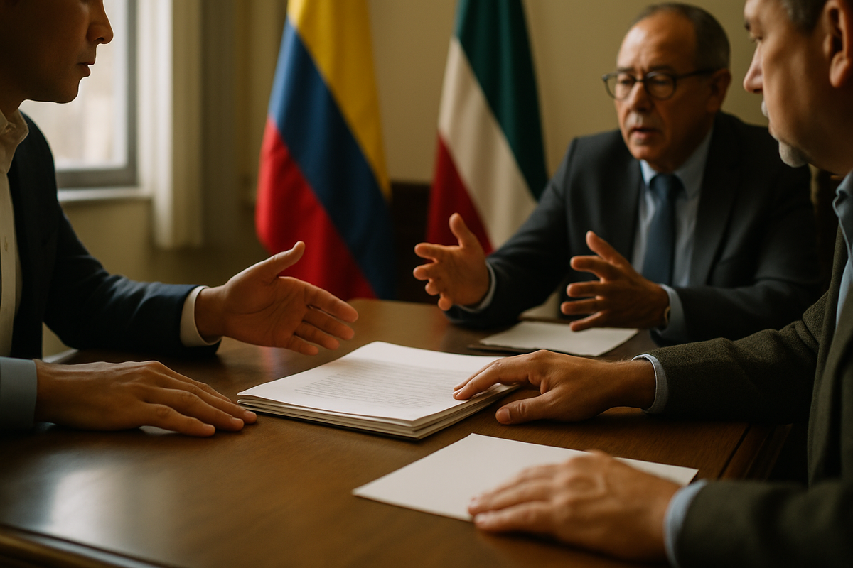 Ilustración editorial sobre debate público y mercado laboral